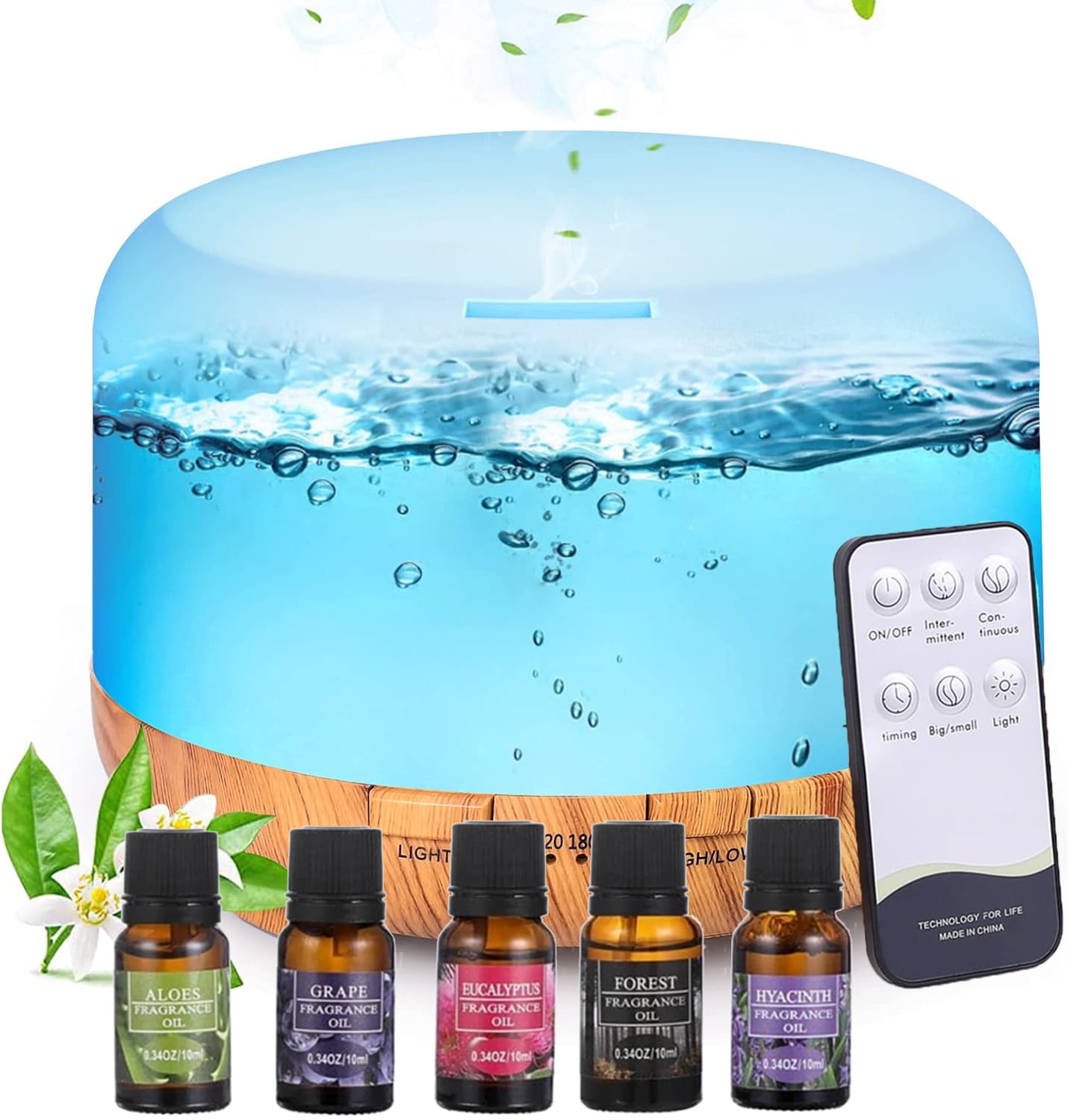 HSZSXJK 500ml Essential Oil Diffuser, Humidifier for Home, Aromatherapy ...
