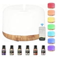 thumbnail image 1 of 500ml Essential Oil Diffuser with 6*10ml Air Humidifier, 3 Timers 7 Colors Ambient Light with Remote Control, Fragrance Air Humidifier Vaporizer for Large Room Bedroom Office, 1 of 6