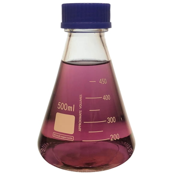 500ml Glass Media Storage Bottles, Conical, with GL45 Screw Cap, Karter Scientific 254B3 (Single)
