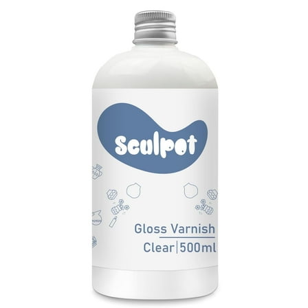 500ml Gloss Varnish for Air Dry Clay, Clay Glaze Varnish for Pottery and Acrylic Paint, Colourless, High Luster, Scratch Resistant, Waterproof (Gloss)