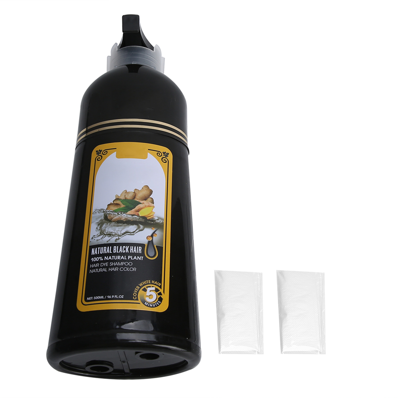 500ml Hair Dye Shampoo Plant Extraction Natural Fast Hair Coloring