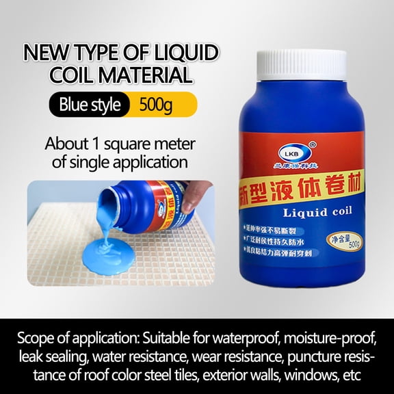 500ml High Polymer Asphalt Roof Leak Blocking Coating, High Low Temp Resistant, Fast Drying Efficient Sealing, Multi-Surface Multi-Scene, for Roof Wall Toilet Window Sill Leakage Repair