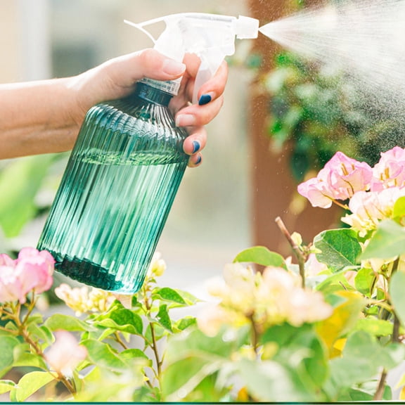 500ml High Pressure Watering Spray Bottle - Gardening Sprayer with 360° Rotating Nozzle, Two Spray Modes (Continuous Mist & Direct Stream) - Plastic Plant Mister for Indoor Outdoor Use, Arm Green