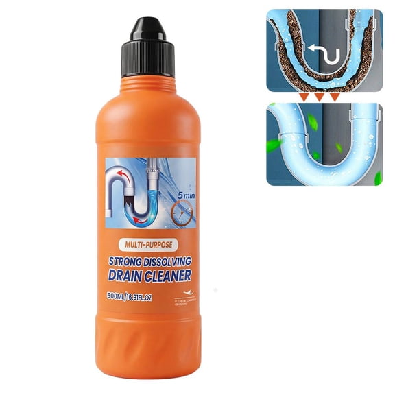 500ml Instant Power Crystal Lye Drain Opener, Lye Sodium Hydroxide, Unclogs Bathroom and Kitchen Sinks, Drains, Shower Pipes