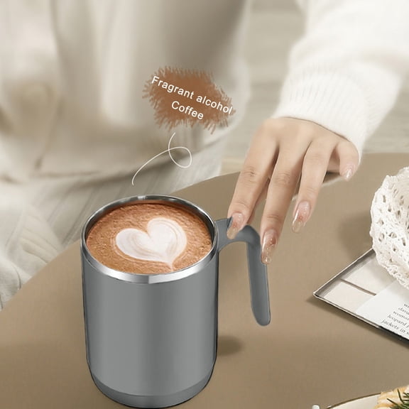 500ml Insulated Coffee Mug with Handle, 304 Stainless Steel Double Walled Vacuum Cup, Easter Gifts, Sliding Splash Proof Lid, Keep Drinks Hot and Cold, Stylish Gift for Daliy Use, 2.9*5.1in, Gray