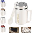 thumbnail image 1 of 500ml Insulated Stainless Steel Coffee Mug with Lid and Handle, Folding Spoon Inside The Lid, Splash-Free Multifunctional Coffee Mug for Devices for Coffee, Beverages and Juices, 1 of 7