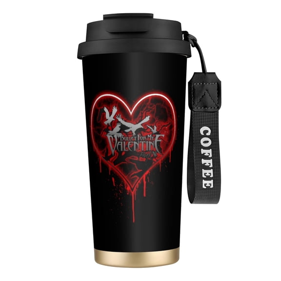 500ml Leak Proof Reusable Vacuum Insulated Mug Bullet For My Valentine (26) 316 Stainless Steel Coffee Cup Black Tumbler