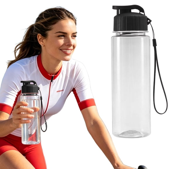500ml Leak Proof Sports Water Bottle,Flip Top Drinking Vessel,Lanyard Equipped Water Jug,Portable Outdoor Drink Container,Reusable Plastic Cup for Gym Workouts,Hiking Trips,Daily Commuting