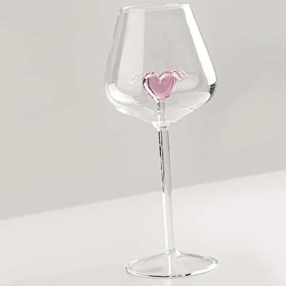 500ml Love Shape Glasses Clear Wine Glass for Home Dining 1Piece Glass