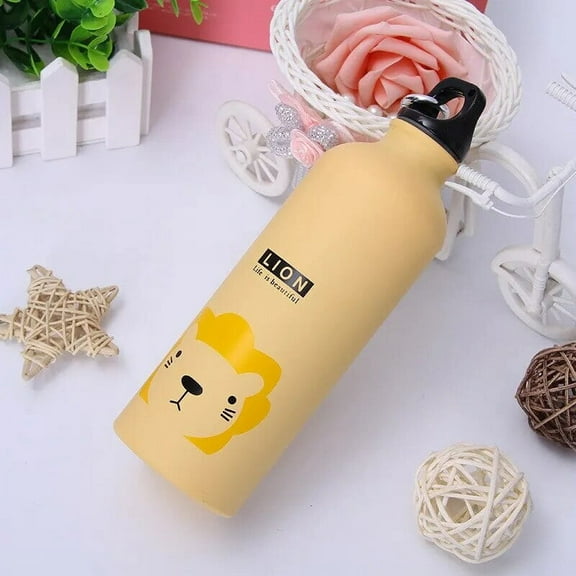 500ml Lovely Animals Creative Gift Outdoor Portable Sports Cycling Camping Hiking Bicycle School Kids Water Bottle Drinkware 0.5L Lion