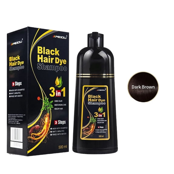 500ml MEIDU Original 3in1 Hair Darkening Dye Shampoo Herbal Ingredients Color Hair Care Shampoo Gray To Black for Men Women