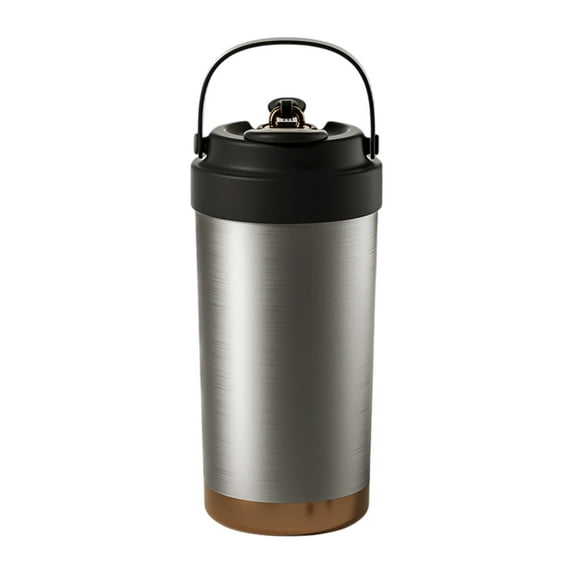 500ml Portable Ceramic Liner Insulated Cup with Straw and Handle, Double Drinking Options Tumbler for Coffee and Tea, Preserves Pure Taste for Men, Women, and Youngsters on Campus or Commutes