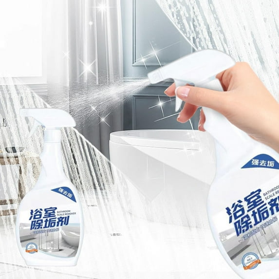 500ml Powerful Bathroom Cleaner Spray, Heavy Duty Mold and Mildew Remover for Tiles, Grout, and Glass Shower Doors, Hard Water Stain Cleaner for Sinks, Faucets, Bathtubs, Fast Acting Foam Cleanser