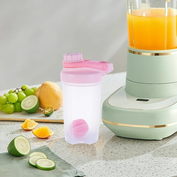 500ml Protein Shaker Bottle, Plastic Shaker Cup with Whisk Ball, Leak Proof Clear Blender Shaker Bottle, Handheld Protein Powder Shaker Bottle for Travel Workout Hiking