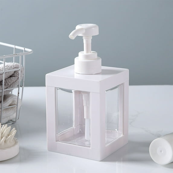 500ml Refillable Soap Dispenser | Plastic Pump Bottle for Hand Soap, Lotion, and Shampoo | Bathroom and Kitchen Liquid Container | White Empty Bottle for Body Wash and Dish Soap