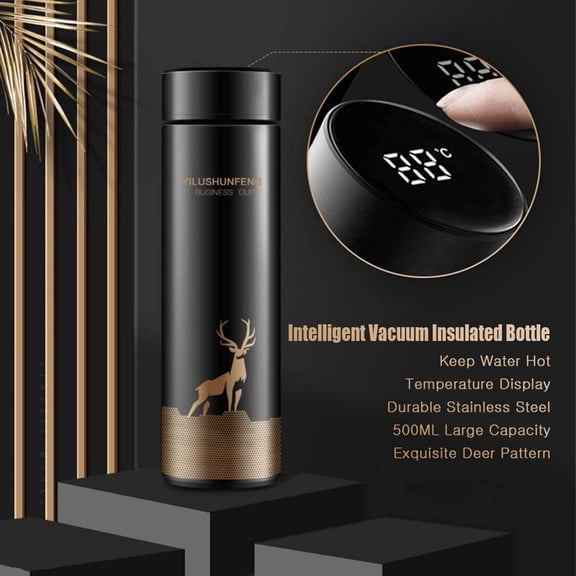 500ml Smart Temperature Display Stainless Steel Coffee Cup, Thermos Flask with LED, 1 Bottle