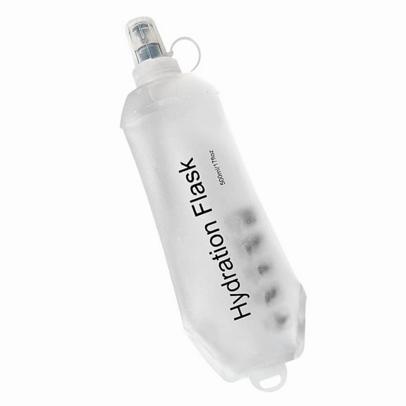 500ml Soft Flask,TPU Foldable Soft Water Bottle for Hydration Pack, Folding Water Bottle for Hiking Cycling Climbing B