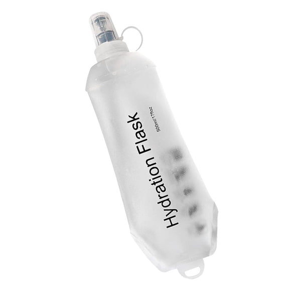 500ml Soft Flask,TPU Foldable Soft Water Bottle for Hydration Pack, Folding Water Bottle for Hiking Cycling Climbing B