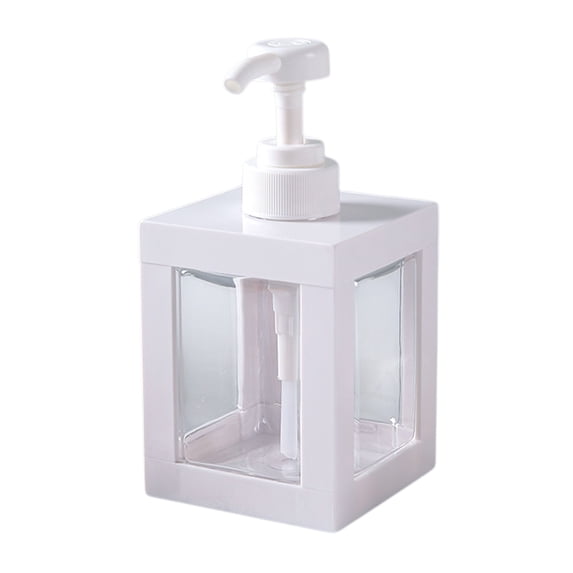 500ml Square Pump Dispenser Bottle, Clear Refillable Plastic Soap Dispenser for Bathroom and Kitchen, Large Capacity Lotion and Shampoo Bottle with Pump for Hand Soap and Dish Liquid