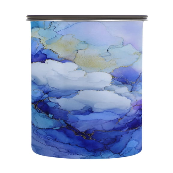 500ml Stainless Steel Food Storage Containers Blue Ink Clouds Airtight Kitchen Canisters with Vacuum Lid for Coffee Tea Flour Sugar Grains