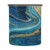 500ml Stainless Steel Food Storage Containers Blue and Gold Ocean Airtight Kitchen Canisters with Vacuum Lid for Coffee Tea Flour Sugar Grains