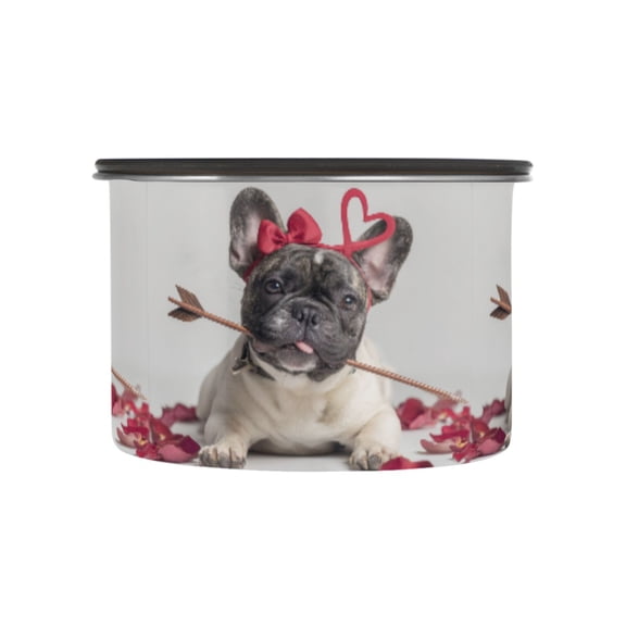 500ml Stainless Steel Food Storage Containers Dog with An Arrow in Mouth Airtight Kitchen Canisters with Vacuum Lid for Coffee Tea Flour Sugar Grains