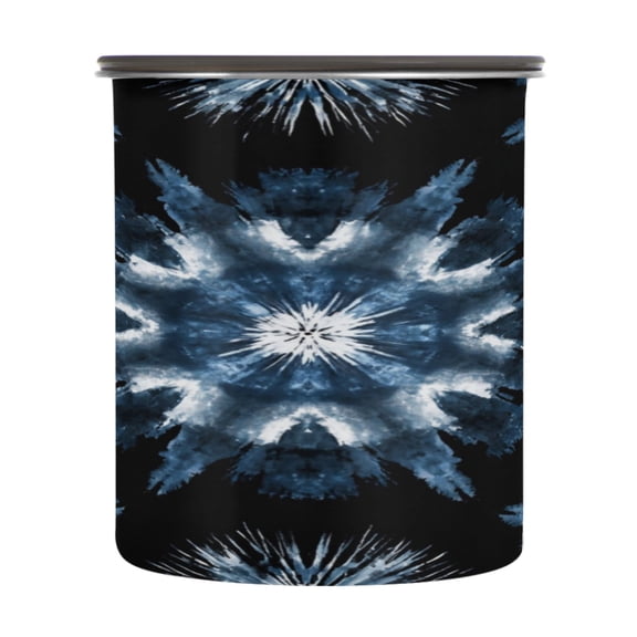 500ml Stainless Steel Food Storage Containers Explosion Of Blue Ink Airtight Kitchen Canisters with Vacuum Lid for Coffee Tea Flour Sugar Grains