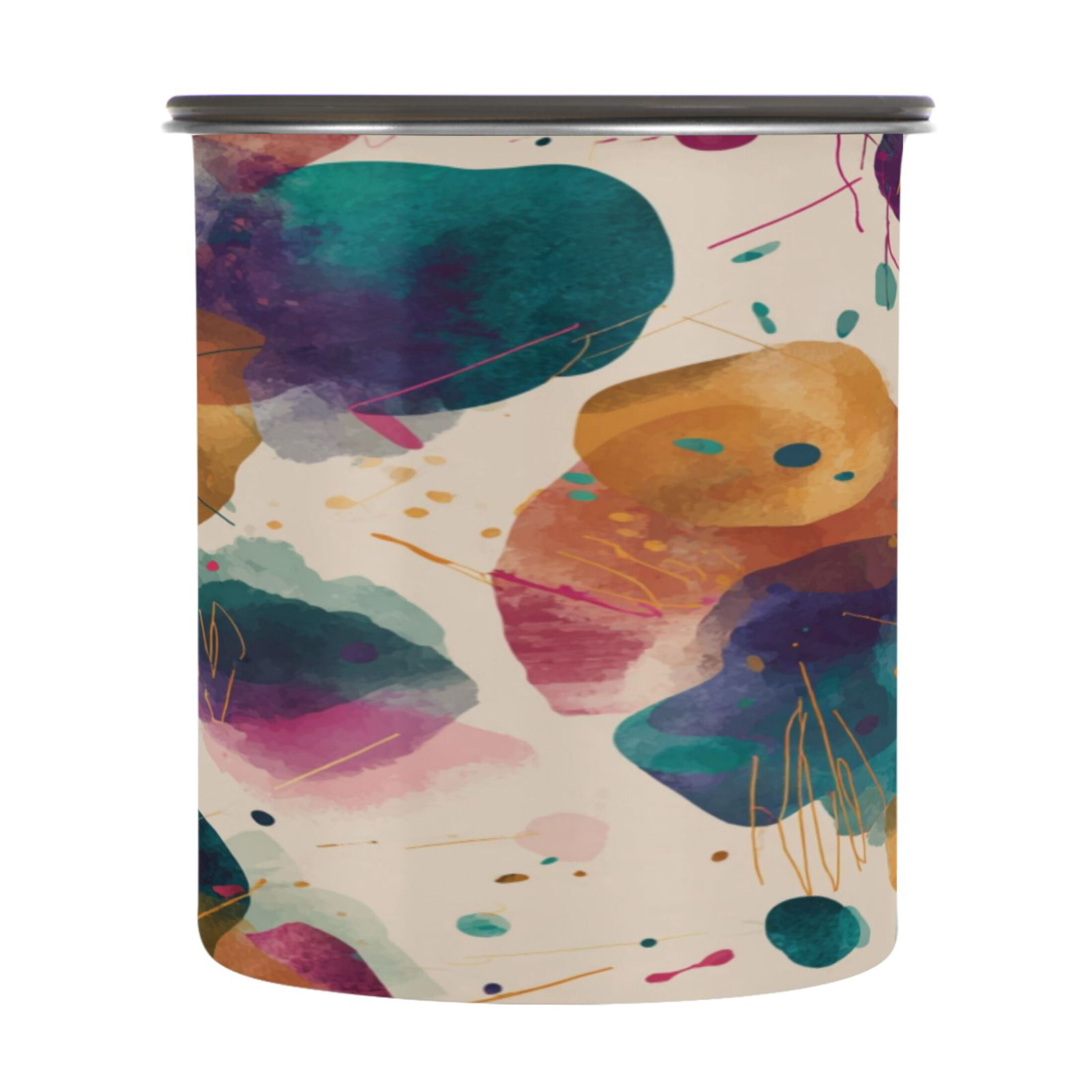 Tea Container Shapes 500ml Stainless Steel Food Storage Containers Teal and Orange Abstract ...