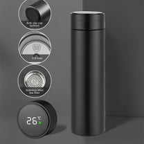 500ml Stainless Steel Temperature Display Travel Mug with Tea Infuser for Office Commute 1-Pack