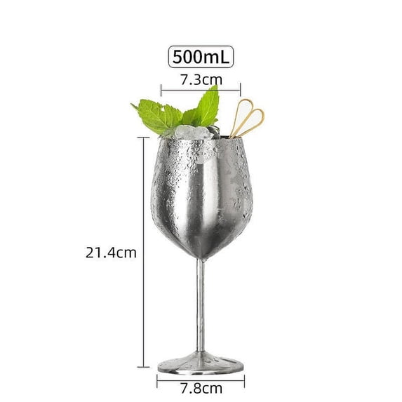 500ml Stainless Steel Wine Glasses, Insulated Shatterproof Metal Goblets for Picnic Outdoor Party, Rust-Resistant Thermal Wine Cups