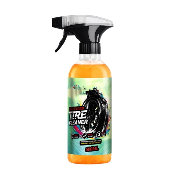 500ml Tire Cleaner Shine Spray -One Wheel Tire Dressing Brake Dirt Grime -Aging Rubber Protectant