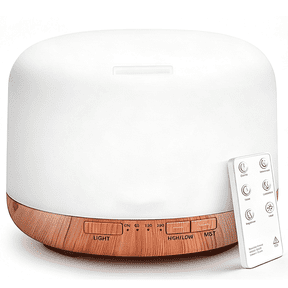 Prichor 500ml Ultrasonic Essential Oil Diffuser, Aromatherapy Humidifier with Remote Control Timer and Auto-Off, for Large Room Use