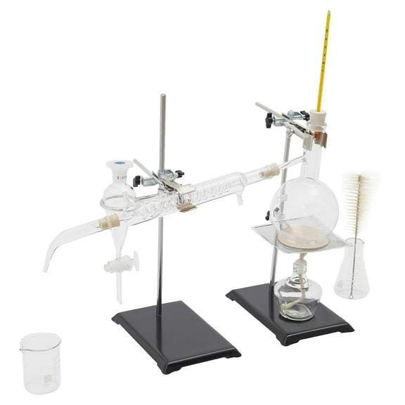 500ml Water Distillation Kit, Full Glass Steam Distillation Equipment for Essential Oil Extraction, Flower Petal Purification & Pure Dew Collection - Complete Distillation Kit for Home & Lab Use