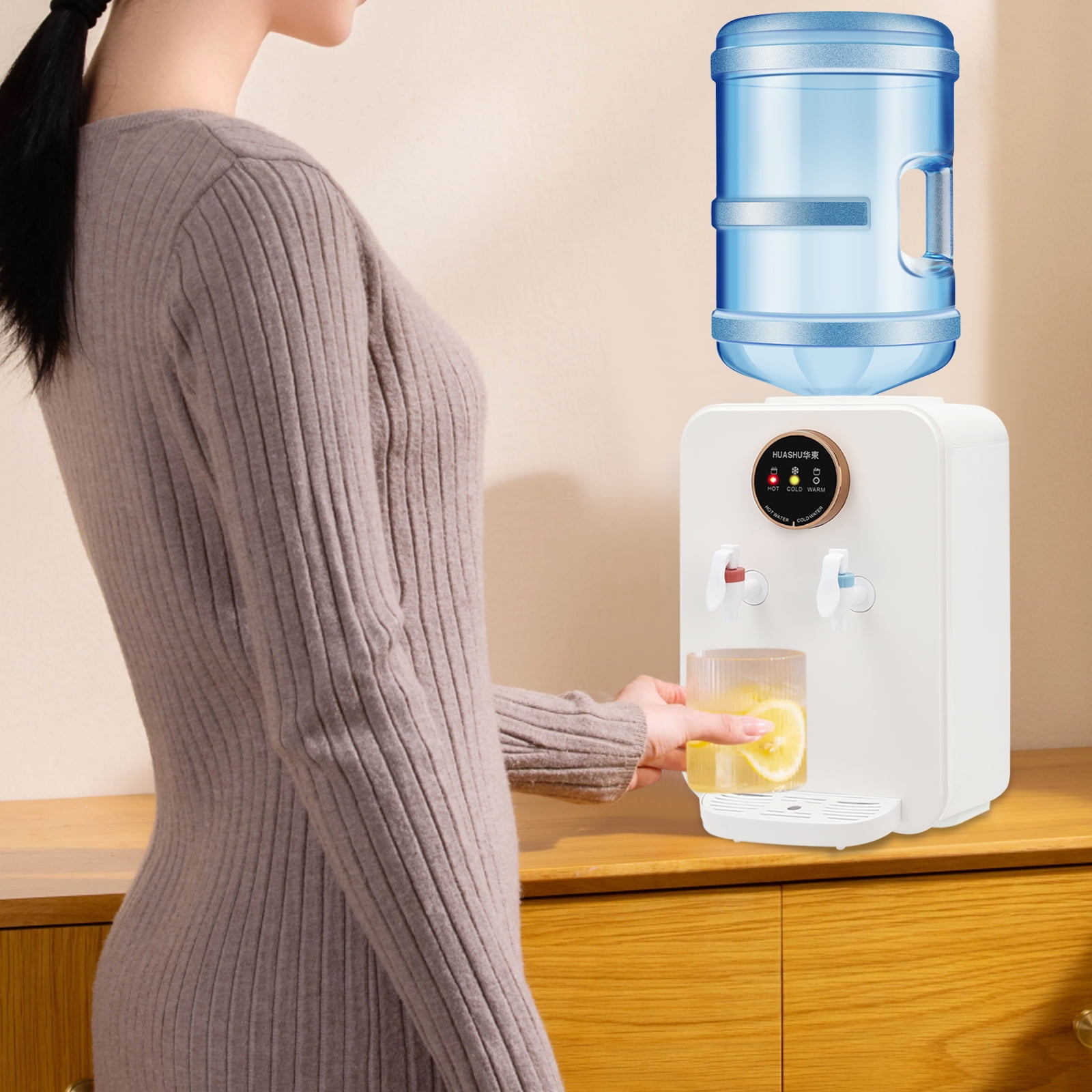 500ml White Water Dispenser with Hot, Cold, and Constant Temperature Settings, 4.99-Gallon Compatibility, Fast Heating and Cooling, Easy to Clean for Home and Office Use