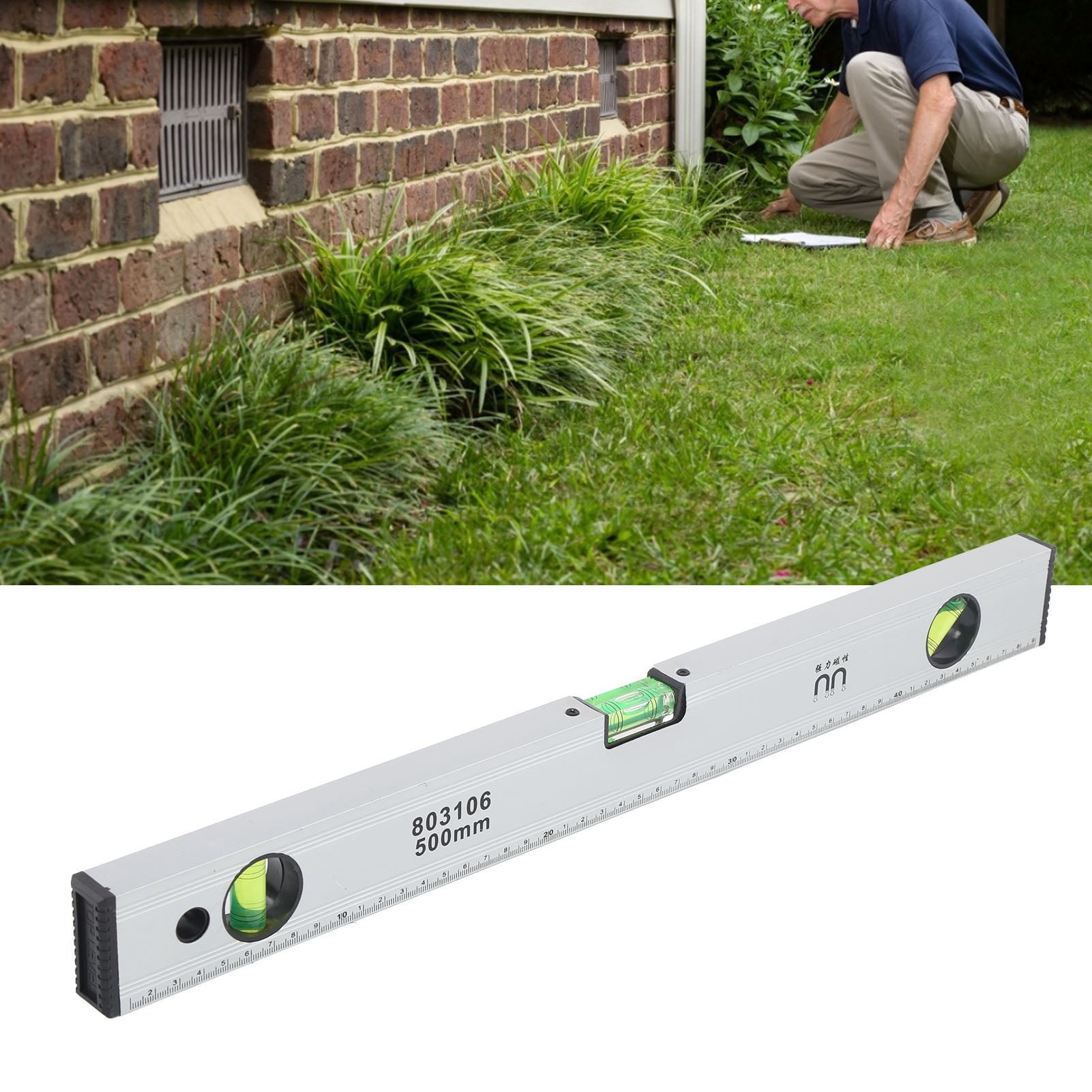 500mm Magnetic Level Ruler, High Accuracy Aluminum Alloy for Home ...