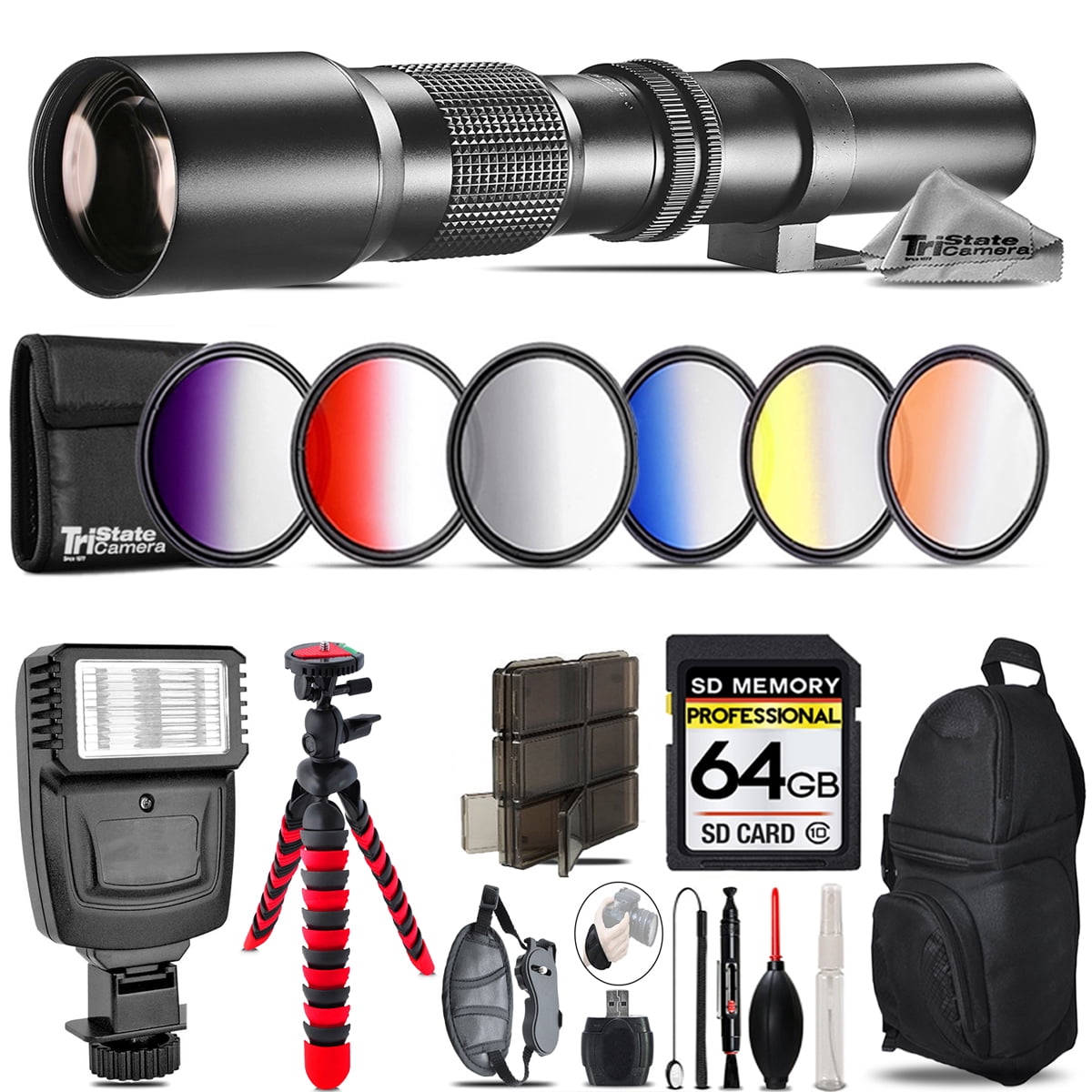 500mm Telephoto Lens for Nikon D5100 D5200 Flash 72