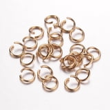 500pc 304 Stainless Open Jump Rings Round Golden 18 Gauge 7x1mm Inner ...