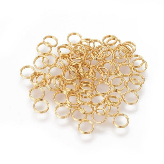 500pc 304 Stainless Steel Split Rings Double Loops Jump Rings Real 18k Gold Plated 5x1mm Inner Diameter: 4mm