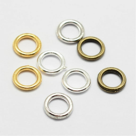 500pc Alloy Round Rings Soldered Jump Rings Closed Jump Rings Mixed Color 18 Gauge 7x1mm Hole: 4.5mm Inner Diameter: 4mm