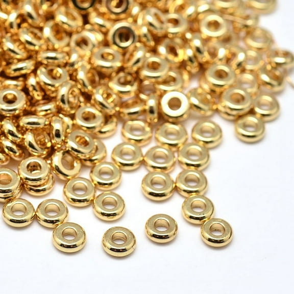 500pc Brass Flat Round Spacer Beads Golden 5x2mm Hole: 2mm