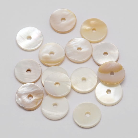 500pc Dyed Natural Shell Bead Spacers Disc/Flat Round Lavender 10x2mm Hole: 1mm