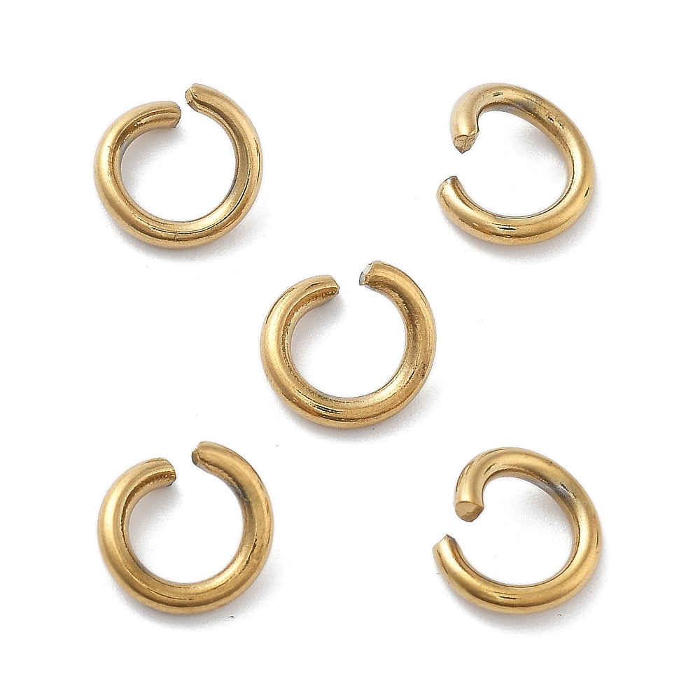 500pc Ion Plating(IP) 304 Stainless Steel Open Jump Rings Round for Chainmaille Weaves Real 18K Gold Plated 8x1.5mm Inner Diameter: 5mm