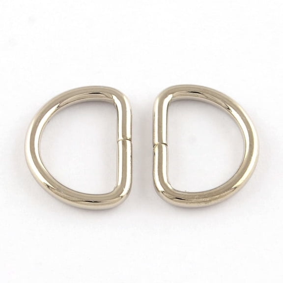 500pc Iron D Rings Buckle Clasps For Webbing Strapping Bags Garment Accessories Platinum 17.5x13x2mm