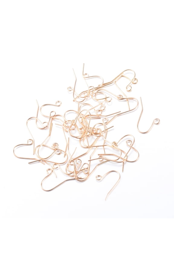 500pc Iron Earring Hooks Ear Wire with Horizontal Loop Light Gold 19x16mm Hole: 2mm pin: 0.8mm