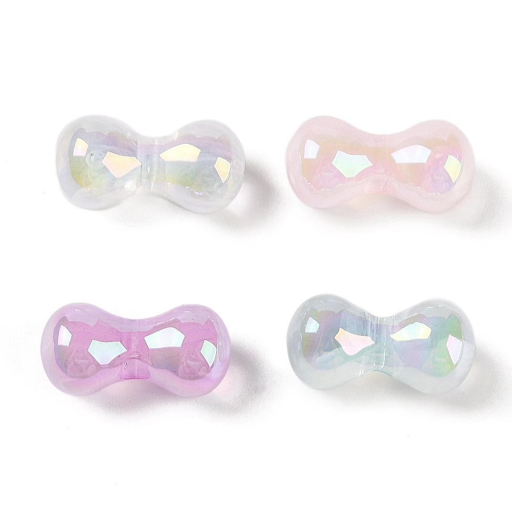 500pc Opaque Acrylic Beads Bone Mixed Color 8.5x17x8mm Hole: 2mm