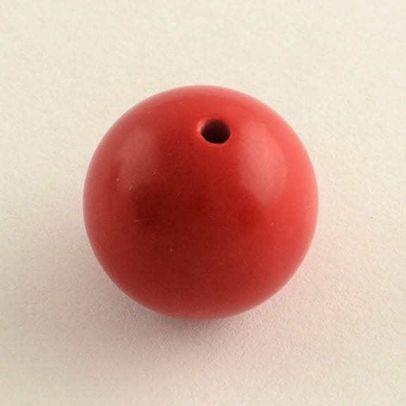 500pc Round Cinnabar Beads FireBrick 8mm Hole: 1.5mm