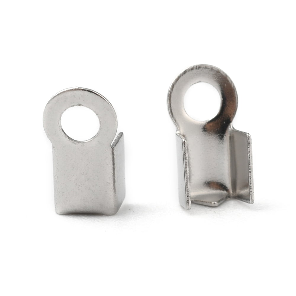 UNICRAFTALE about 60pcs Tube End Caps Stainless Steel Cord Ends 1mm