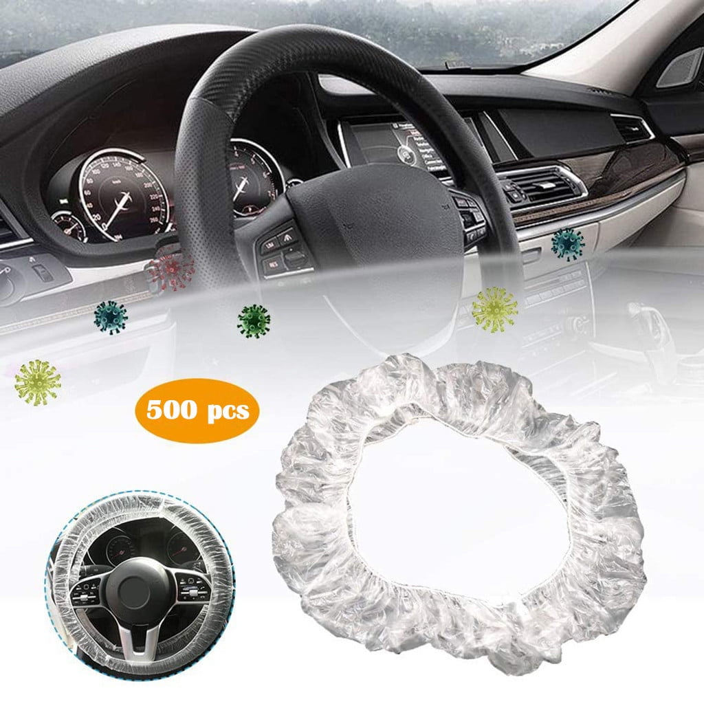 500pc Universal Clear Disposable Steering Wheel Cover for Auto Car