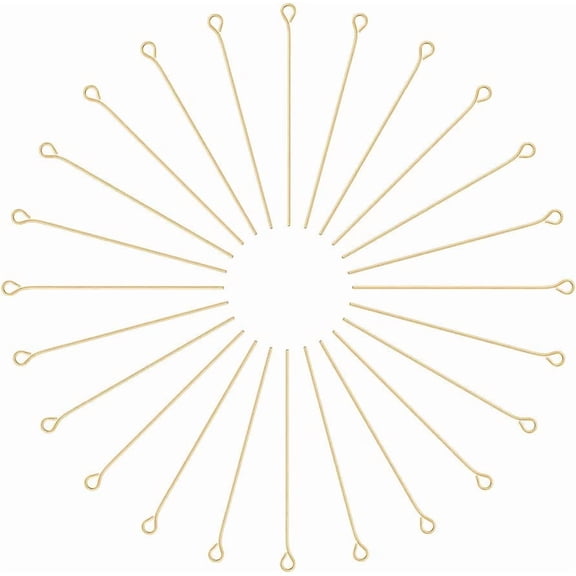 500pcs 1.57in Golden 304 Stainless Steel Eyepins Open Eye Pins Head Pin Jewelry Making Findings DIY Components for Beads Making Connector 40x3mm Hole 2mm Pin 0.6mm Gold