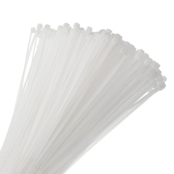 500pcs 10" 22 Lbs Cable Zip Ties Self-Locking Long Nylon Cable Tie Wraps 4mm for Cord Management, White